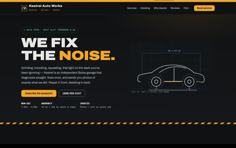 Kestrel Auto Works concept site