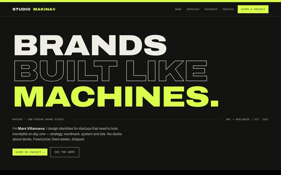 Studio Makina concept site