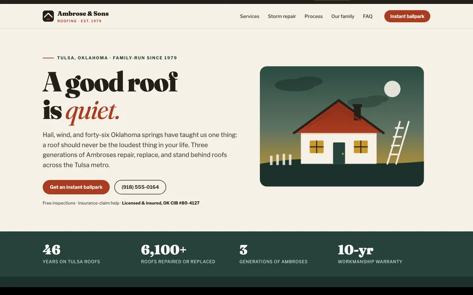 Ambrose & Sons Roofing concept site